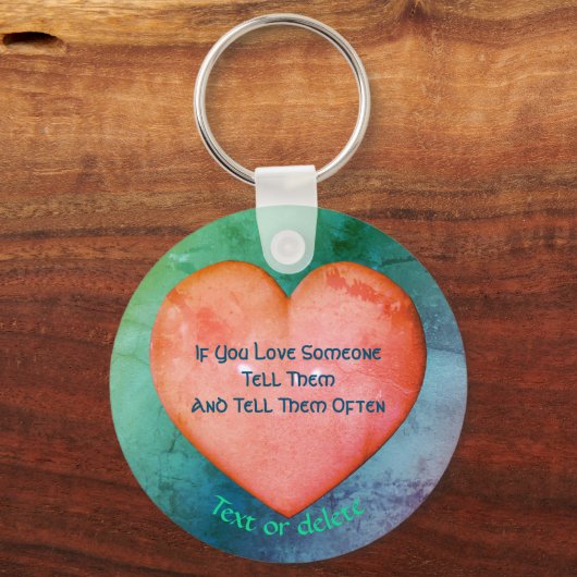 Vertel hen dat je van hen houdt Roze hart geperson Sleutelhanger (Achterkant)