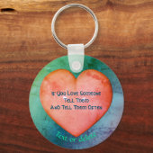 Vertel hen dat je van hen houdt Roze hart geperson Sleutelhanger (Voorkant)