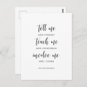 Vertel het me en ik vergeet, Benjamin Franklin cit Briefkaart (Voorkant / Achterkant)