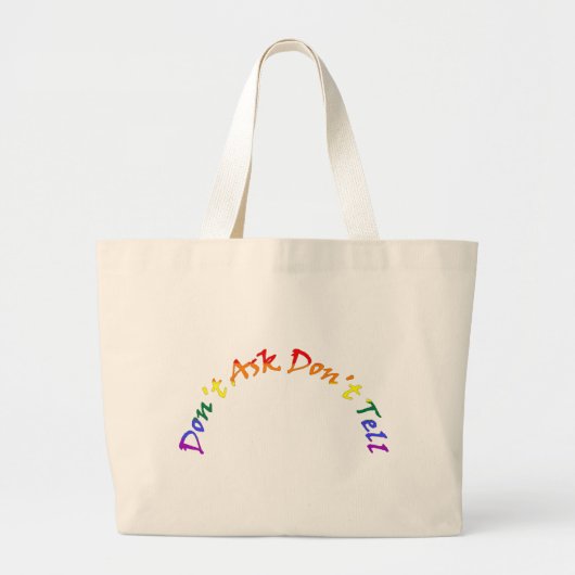 Vertel het niet, vraag het niet grote tote bag (Voorkant)