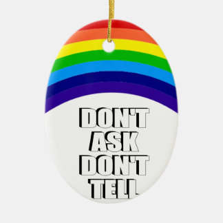 Vertel het niet, vraag het niet keramisch ornament