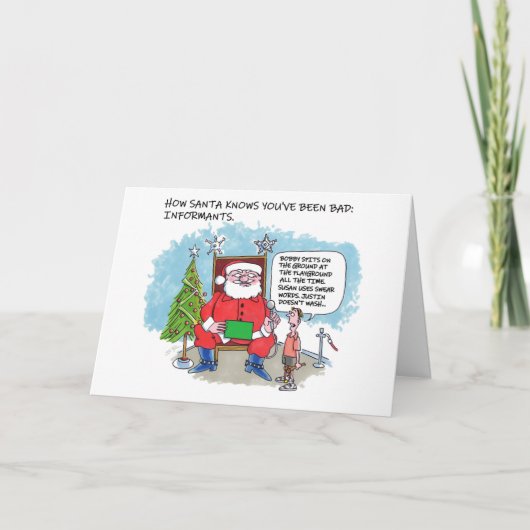 Vertel het Santa wenskaart Feestdagen Kaart (Voorkant)