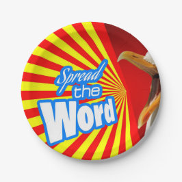 Vertel het verder papieren bordje