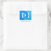 Vertel het verder vierkante sticker (Tas)