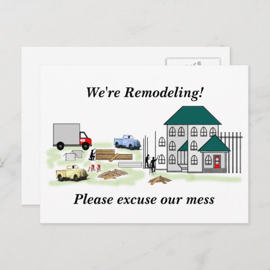 Vertel je buren over je thuisproject briefkaart (Voorkant / Achterkant)