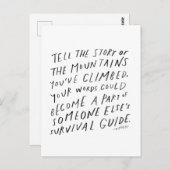 Vertel je verhaal - cadeau voor inspirerend prijsb briefkaart (Voorkant / Achterkant)