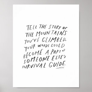 Vertel je verhaal - inspirerend quote poster