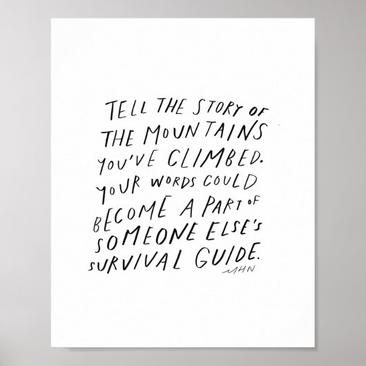 Vertel je verhaal - inspirerend quote poster (Voorkant)