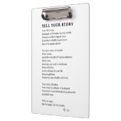 Vertel je verhaal Moed gedicht poster muurkunst Klembord (Links)