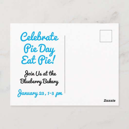 Vertel je vrienden over Pie Day Briefkaart (Achterkant)