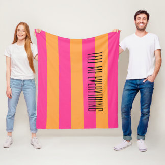 Vertel me alles Roze & Sinaasappel Fleece Deken