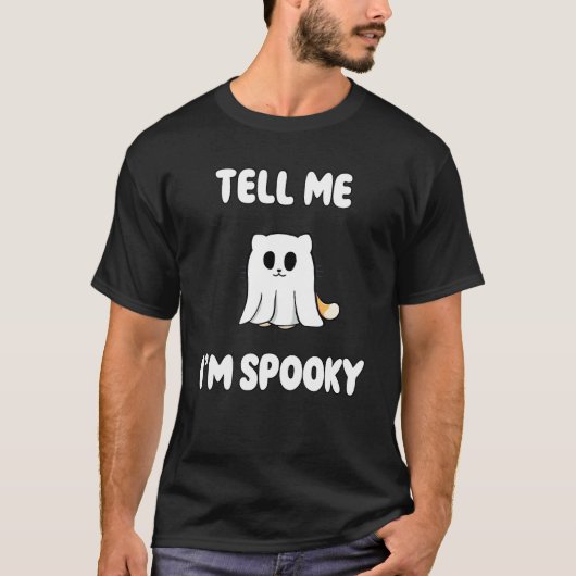 Vertel me dat ik een enge kat ben Halloween T-shirt (Voorkant)