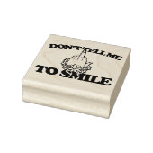 "Vertel me niet om te glimlachen" Midden-Vingerfem Rubberstempel (Stempel)