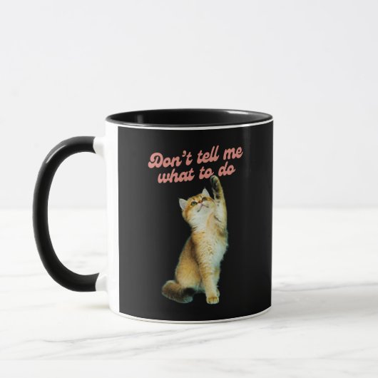 Vertel me niet wat ik moet doen met Meme Cat Lover Mok (Links)
