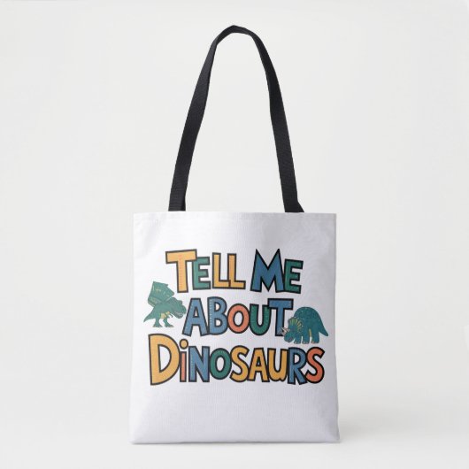 Vertel me over dinosaurussen tote bag (Voorkant)
