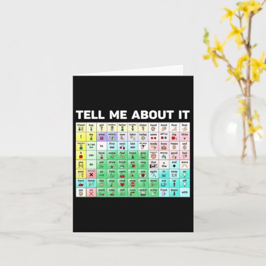 Vertel me over IT Spraaktaalpathologie AAC SPE Kaart (Gele Bloem)