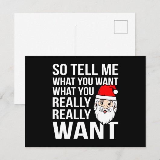 Vertel me wat je liefste kerstkerstkerstkerstkerst briefkaart (Voorkant / Achterkant)