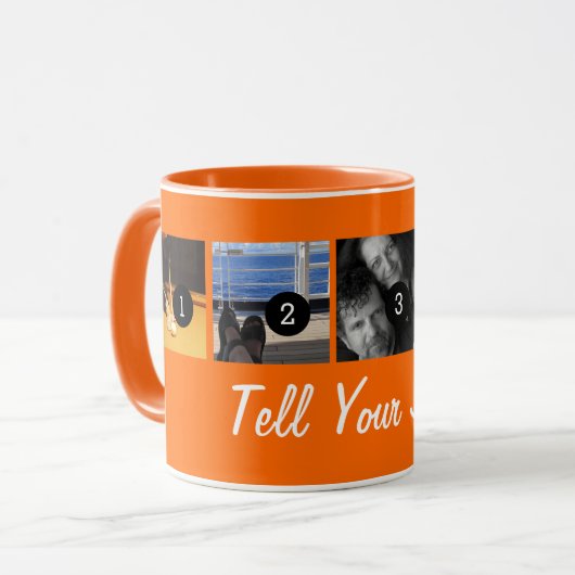 Vertel uw artikel 5 afbeeldingen Sinaasappel Mok (Voorkant links)