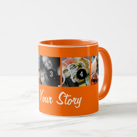 Vertel uw artikel 5 afbeeldingen Sinaasappel Mok (Voorkant rechts)