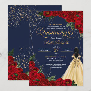 Verteller: Rode Rose Princess Quinceañera Kaart