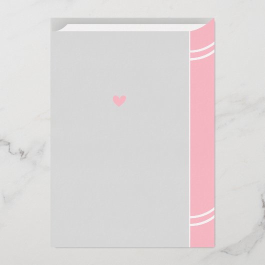 Verteller: Verbaasbaar babymeisje Roze Rose Folie Uitnodiging (Achterkant)