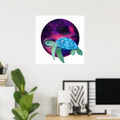 Verteller: waterverf astronautschildpad illustrati poster (Thuiskantoor)