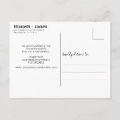 Vertelling over uitstel van het huwelijk zal nog s aankondigingskaart (Achterkant)