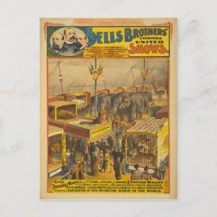 Vertelt Brothers Zoological Marvels Circus Poster Briefkaart
