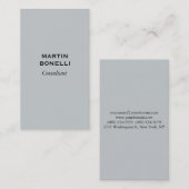 Verticaal aantrekkelijk grijs modern Visitekaartje (Voorkant / Achterkant)
