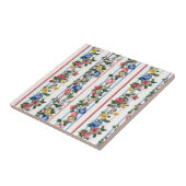  verticaal aardbeien bloemenstreeppatroon tegeltje (Zijkant)