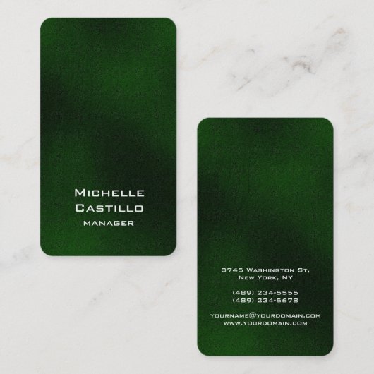 Verticaal afgerond Groen Uniek Ontwerp met hoek Visitekaartje (Voorkant / Achterkant)