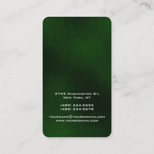 Verticaal afgerond Groen Uniek Ontwerp met hoek Visitekaartje (Achterkant)