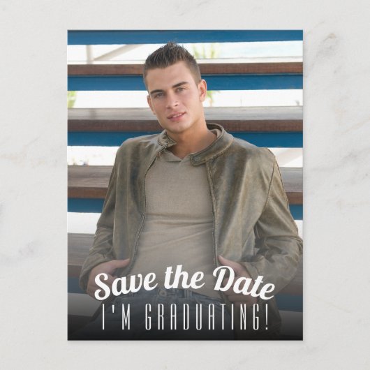 Verticaal Afstuderen Foto opslaan Datum Briefkaart (Voorkant)