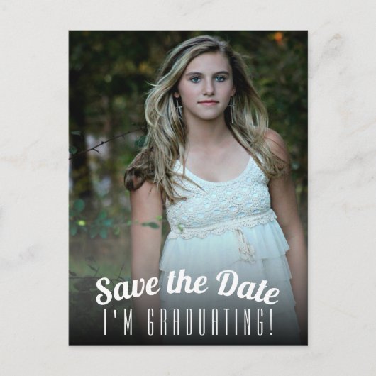 Verticaal Afstuderen Foto opslaan Datum Briefkaart (Voorkant)