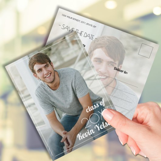 Verticaal Afstuderen Foto opslaan Datum Briefkaart