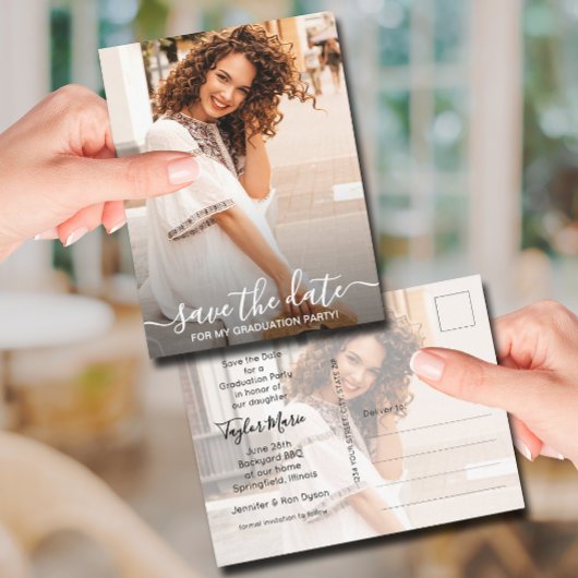 Verticaal Afstuderen Foto opslaan Datum Briefkaart