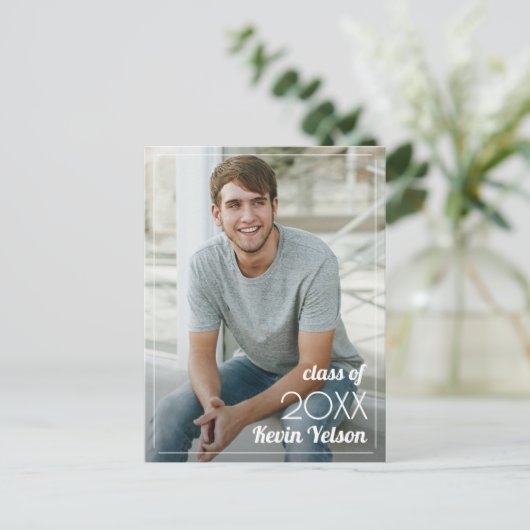 Verticaal Afstuderen Foto opslaan Datum Briefkaart (Staand voorkant)