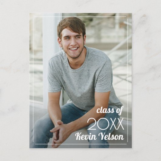 Verticaal Afstuderen Foto opslaan Datum Briefkaart (Voorkant)