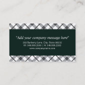 Verticaal argyle (groen) visitekaartje (Achterkant)