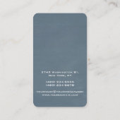 Verticaal artistiek blauw grijs kleurenstijlvol re visitekaartje (Achterkant)