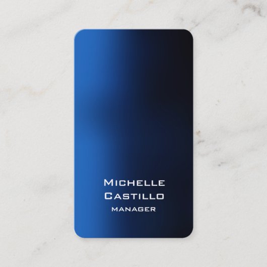 Verticaal artistiek blauw uniek ontwerp visitekaartje (Voorkant)