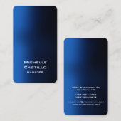 Verticaal artistiek blauw uniek ontwerp visitekaartje (Voorkant / Achterkant)