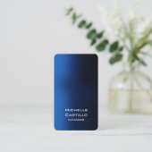 Verticaal artistiek blauw uniek ontwerp visitekaartje (Staand voorkant)
