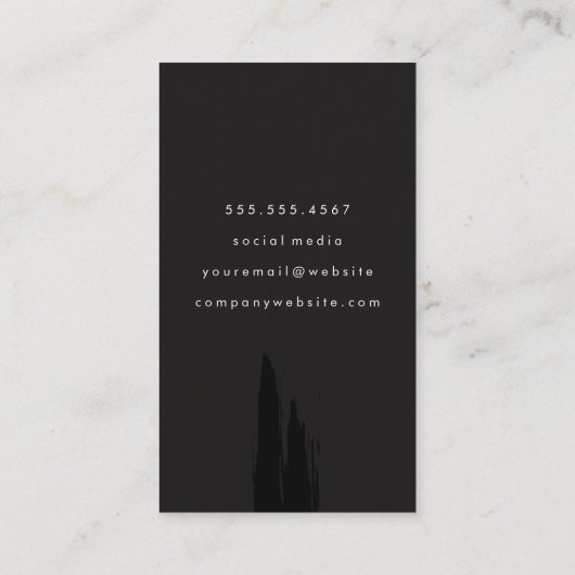 Verticaal artistiek geborsteld met monogram visitekaartje (Achterkant)