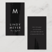 Verticaal artistiek geborsteld met monogram visitekaartje (Voorkant / Achterkant)