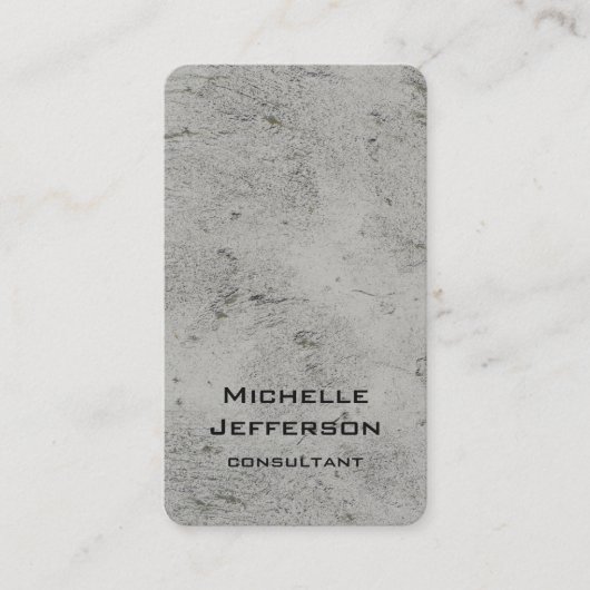 Verticaal artistiek grijs wandontwerp visitekaartje (Voorkant)