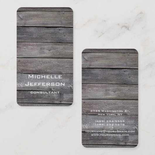 Verticaal artistiek hout uniek ontwerp visitekaartje (Voorkant / Achterkant)