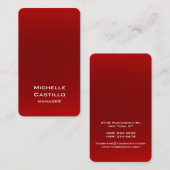 Verticaal artistiek rood uniek ontwerp visitekaartje (Voorkant / Achterkant)