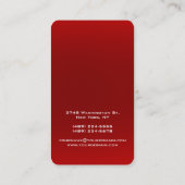 Verticaal artistiek rood uniek ontwerp visitekaartje (Achterkant)