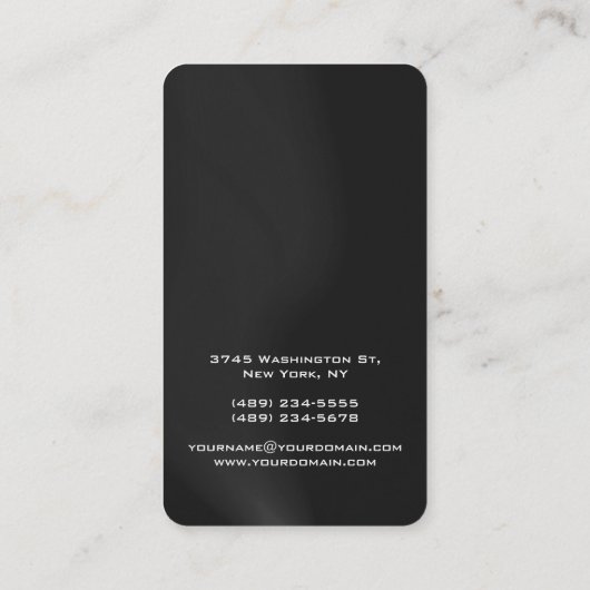 Verticaal artistieke grijze golven Uniek ontwerp Visitekaartje (Achterkant)